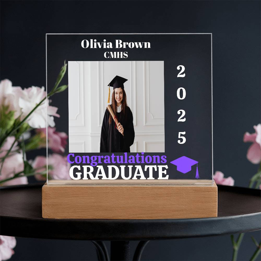 Graduation LED Plaque Class of 2025 School Colors-[Heartfelt Family Gift]