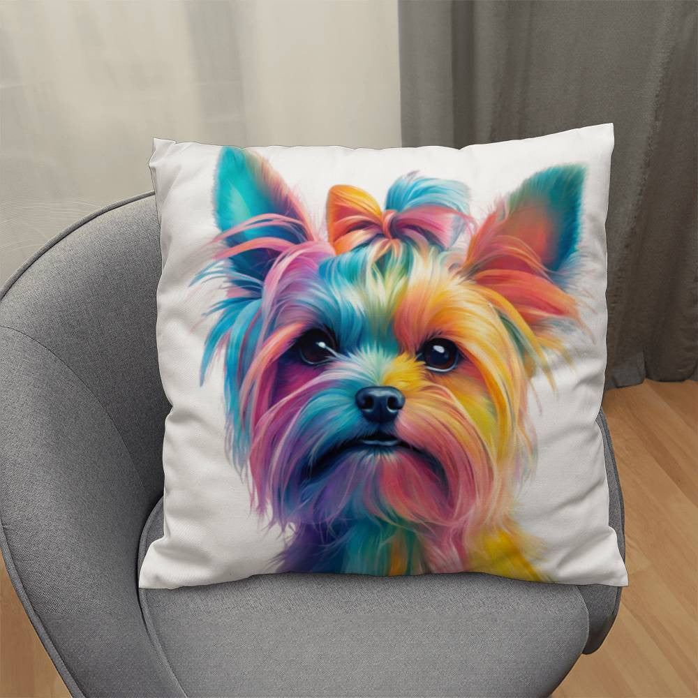 Watercolor Yorkie Throw Pillow in 5 sizes