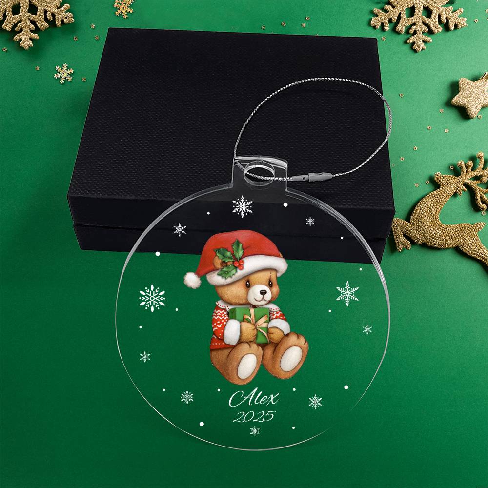 Teddy Bear Snowflake Christmas Ornament
