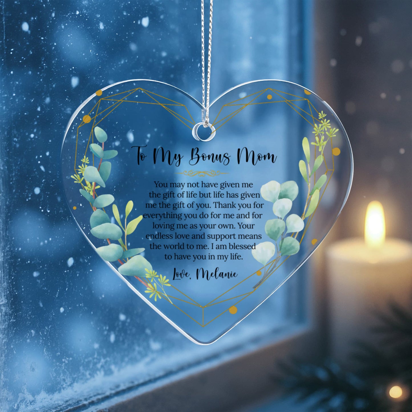 To My Second Mom Ceramic Heart Ornament