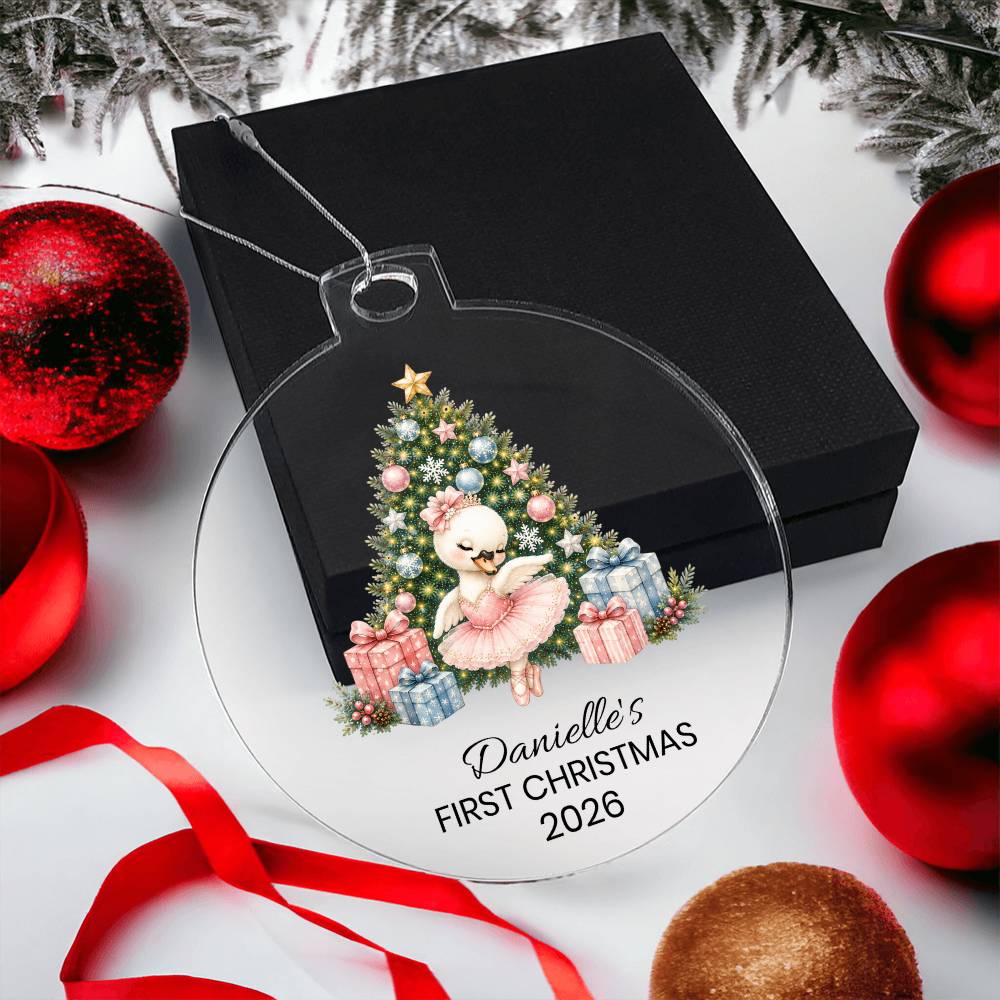Swan Ballet Dancer Kids Christmas Ornament