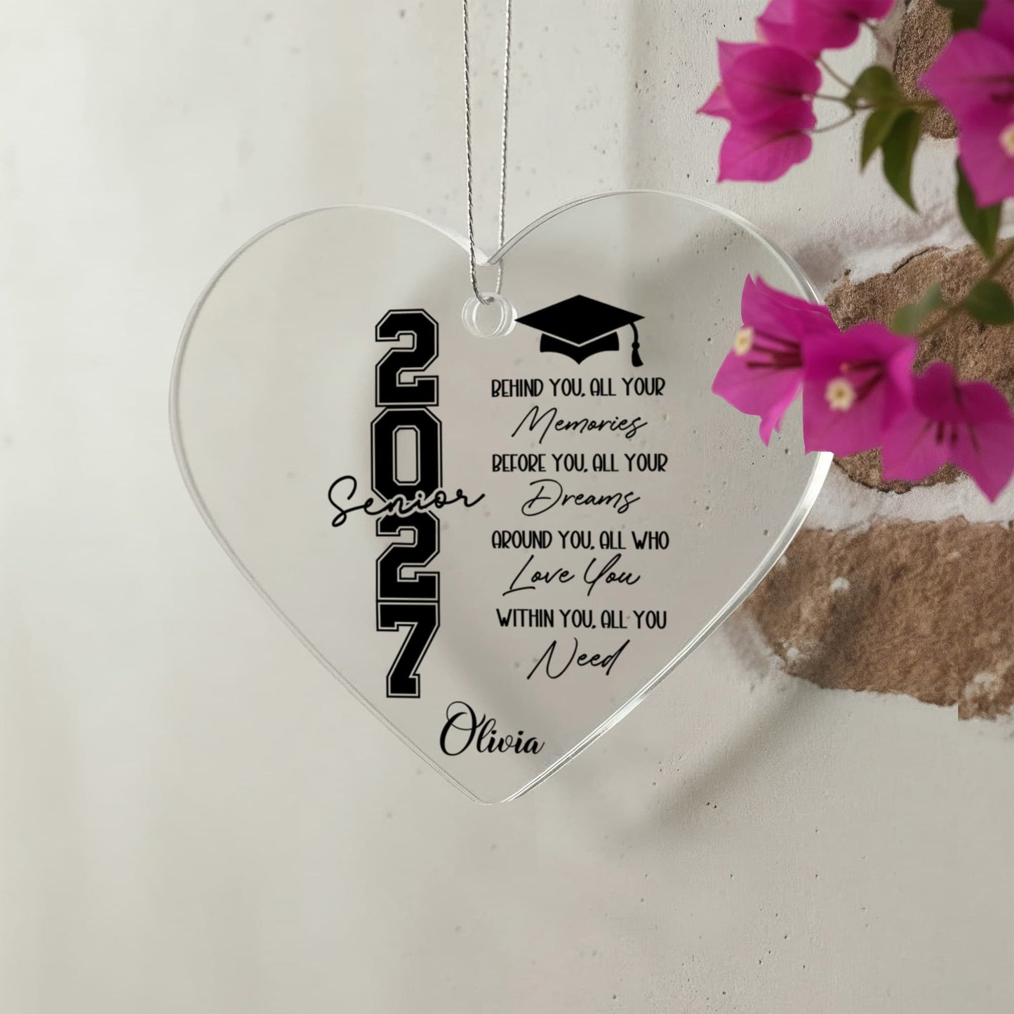 Class of 2027 Graduation Acrylic Heart Ornament