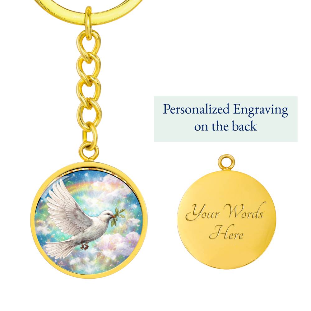 Memorial Dove Personalized Engraved Necklace Bracelet or Keychain