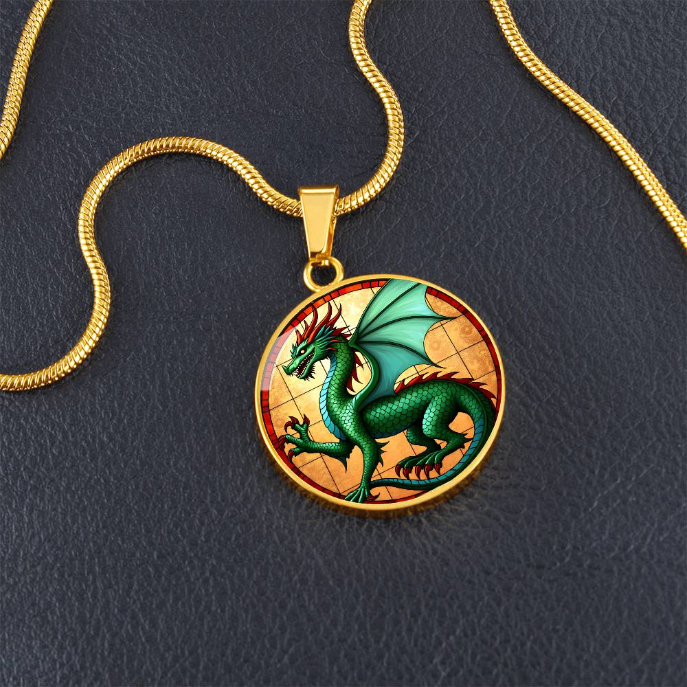 Green Dragon Pendant Necklace