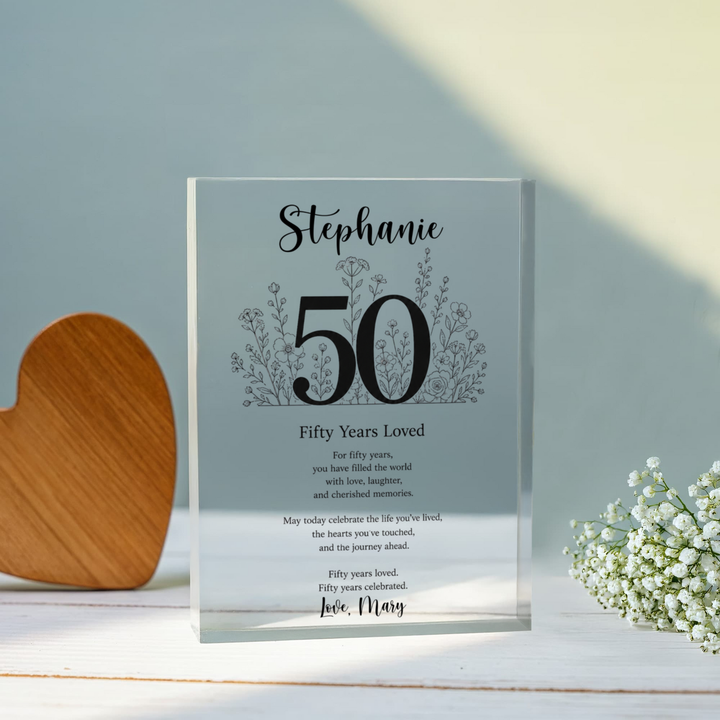 50th Birthday Acrylic Plaque