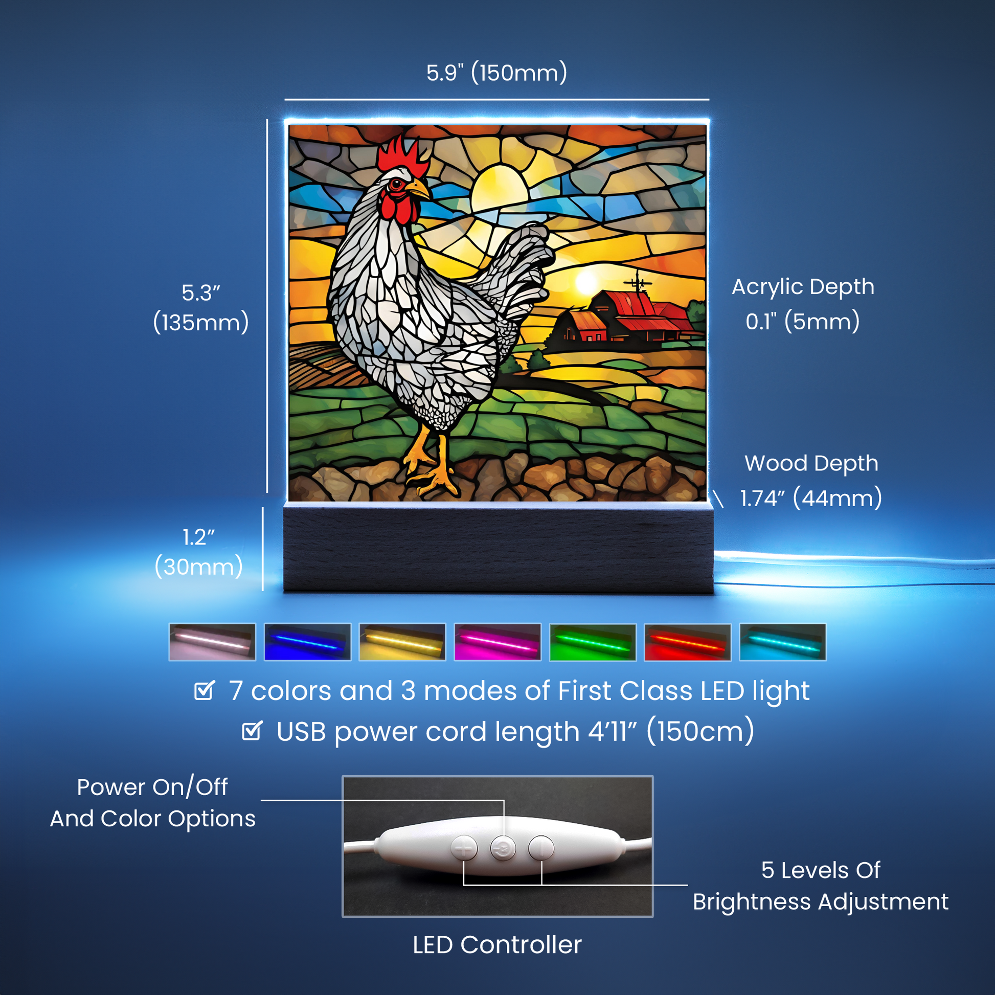 Chicken Sunrise Acrylic Plaque-[Heartfelt Family Gift]