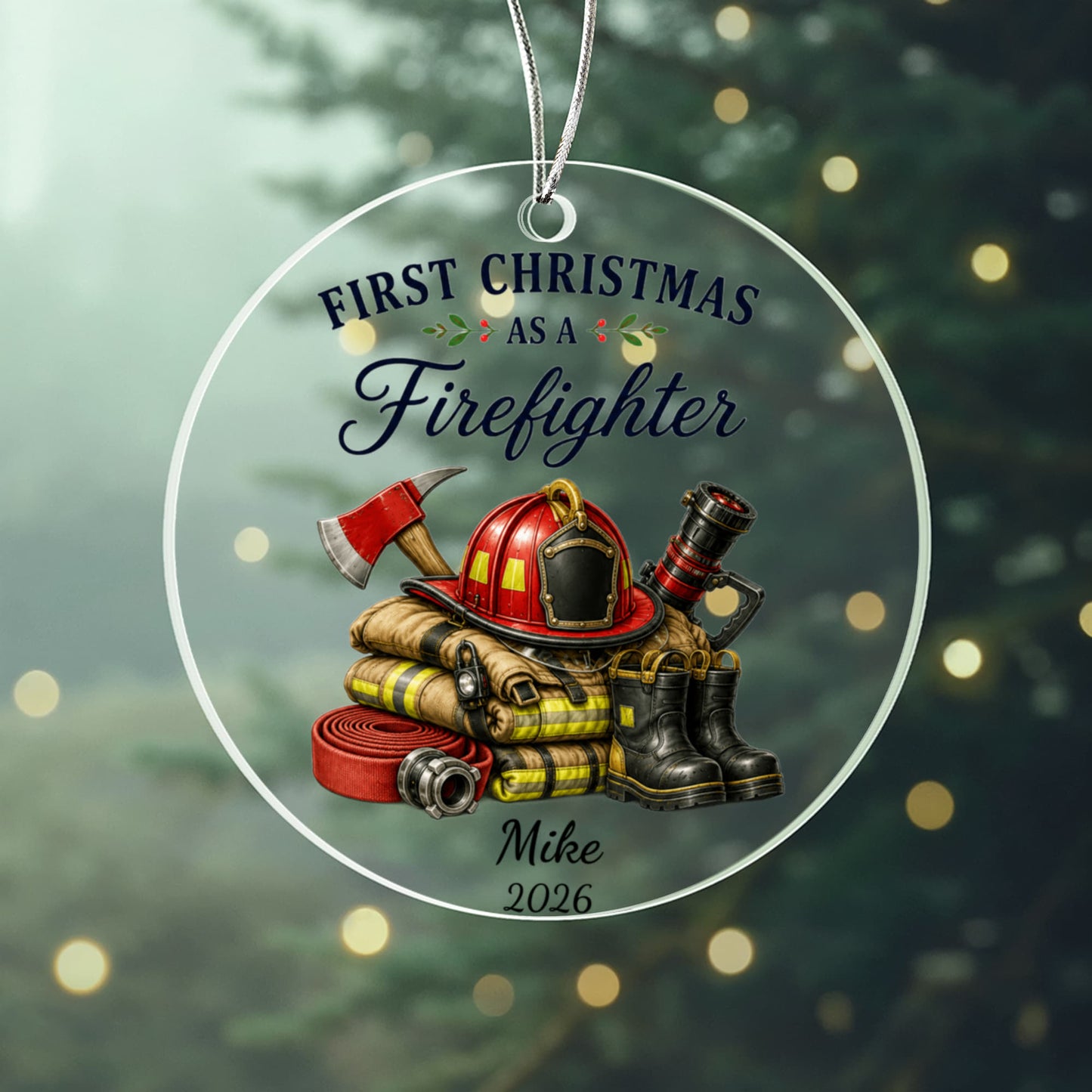 1st Christmas As A Firefighter Ornament