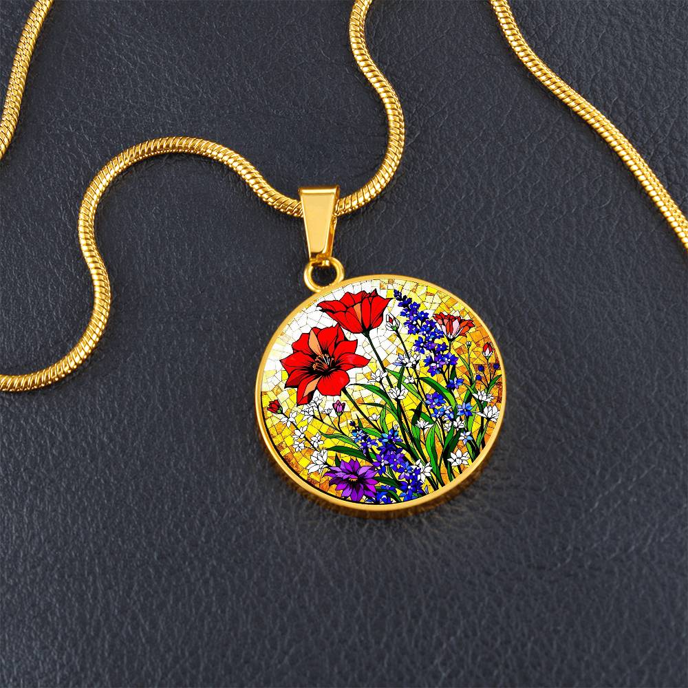 Poppy Floral Pendant Necklace