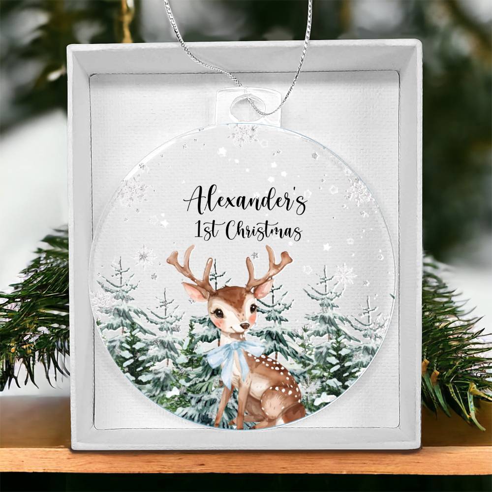Baby's First Christmas Acrylic Ornament, Personalized Keepsake Gift, Newborn Holiday Decor, Custom Tree Decoration