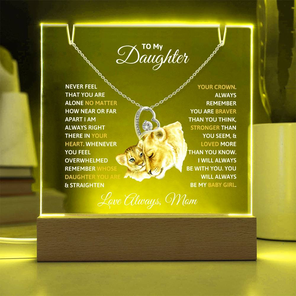 Daughter  Keepsake Acrylic Bundle  Love Knot or Heart Necklace Gift-[Heartfelt Family Gift]
