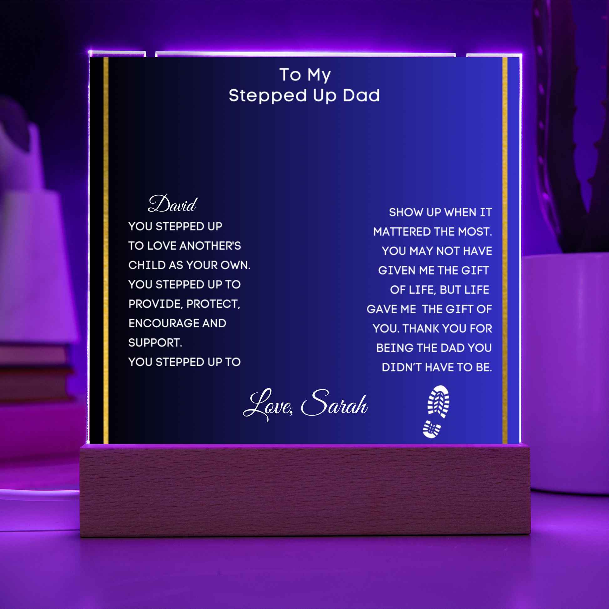 Stepfather Stepdad Plaque & Cross Gift Set-[Heartfelt Family Gift]