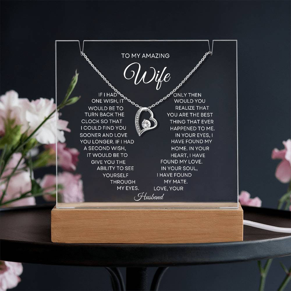 Wife Lighted Jewelry Holder with Necklace Gift Set-[Heartfelt Family Gift]