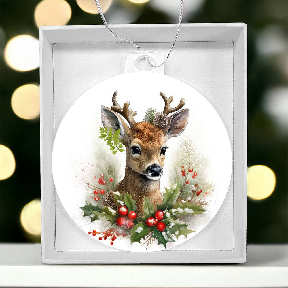 Buck Deer Acrylic Christmas Ornament-[Heartfelt Family Gift]
