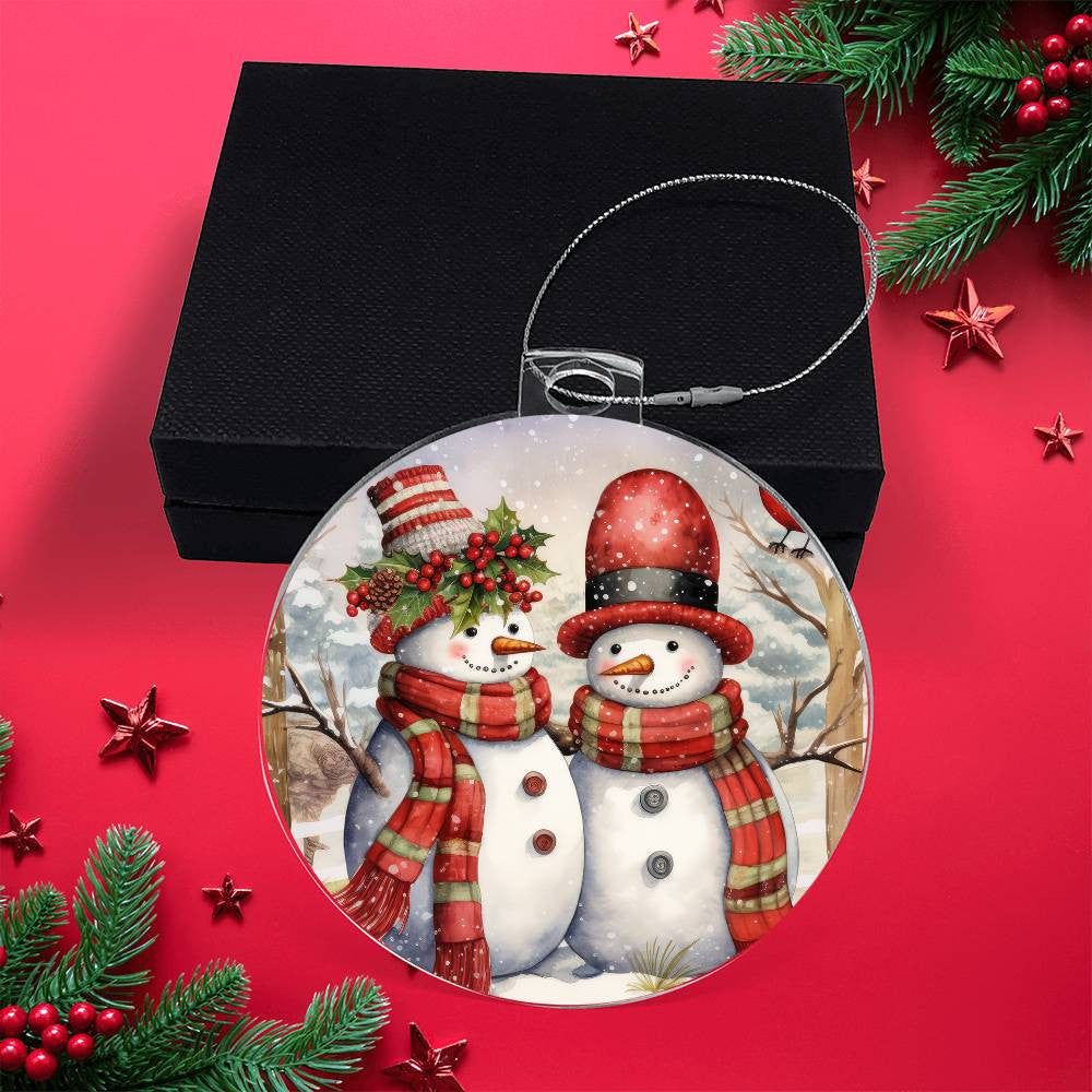 Snowman Acrylic Christmas Ornament-[Heartfelt Family Gift]