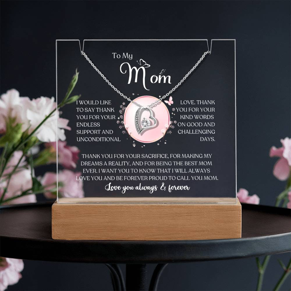 Mom Lighted Jewelry Holder with Necklace Gift Set-[Heartfelt Family Gift]