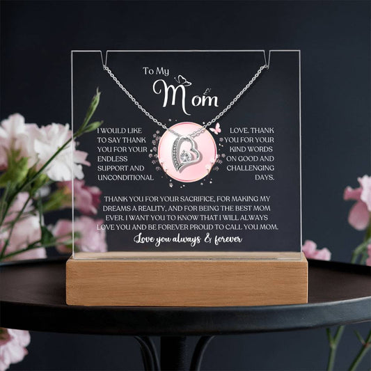 Mom Lighted Jewelry Holder with Necklace Gift Set-[Heartfelt Family Gift]