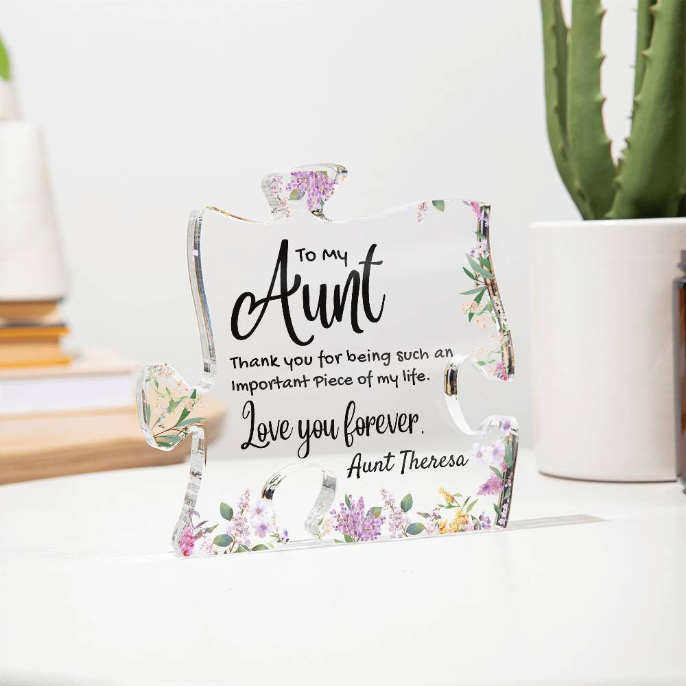Aunt Acrylic Puzzle Plaque-[Heartfelt Family Gift]