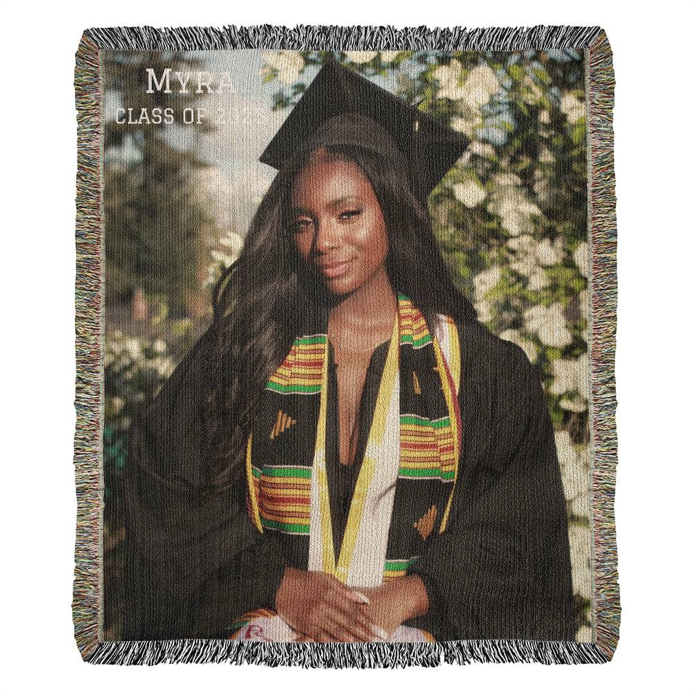 Graduation Blanket Woven Cotton Throw-[Heartfelt Family Gift]