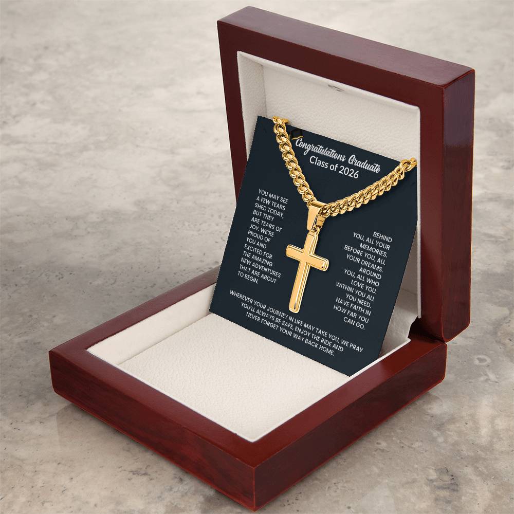 Graduation Personalized Cross Necklace
