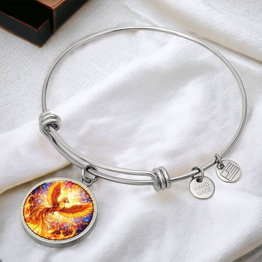 Rising Phoenix Personalized Engraved Necklace Bracelet or Keychain