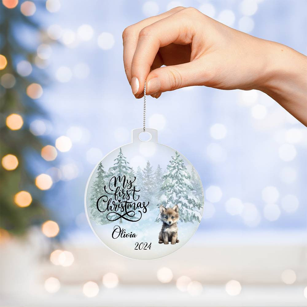 Baby 1st Christmas Fox Acrylic Ornament-[Heartfelt Family Gift]