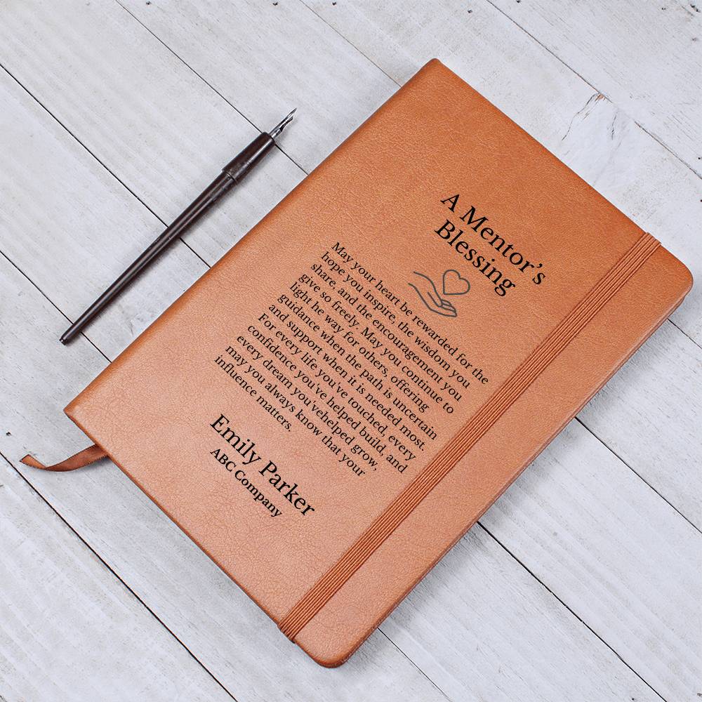 Mentor Prayer Journal, Vegan Leather Notebook, Inspirational Gift for Mentor