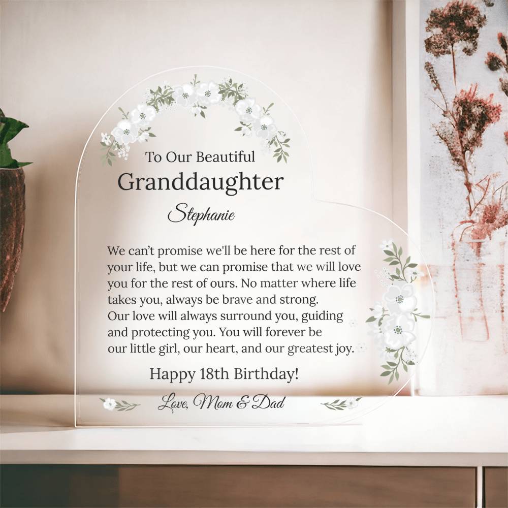 Granddaughter Acrylic Heart Gift