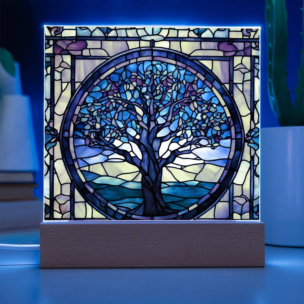 Tree of Life Acrylic Square Plaque-[Heartfelt Family Gift]