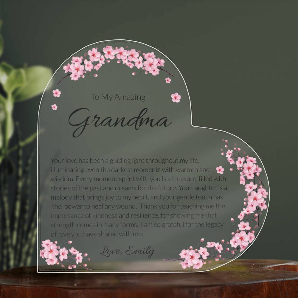Grandma Acrylic Heart Plaque