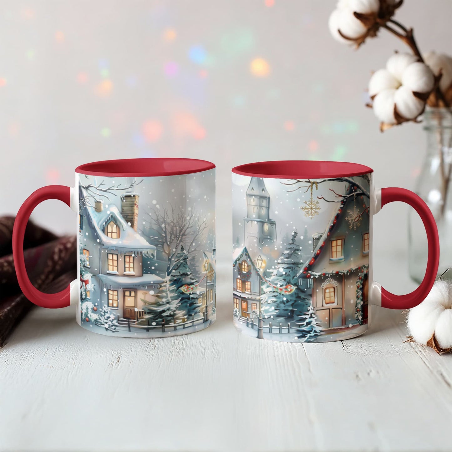 Christmas Winter Wonderland Color Accent Mugs