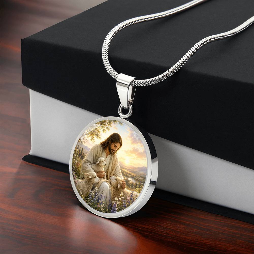 Personalized Jesus and Lamb Necklace