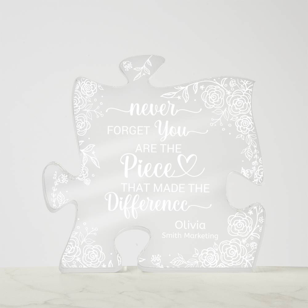Personalized Difference Maker Acrylic Puzzle Plaque