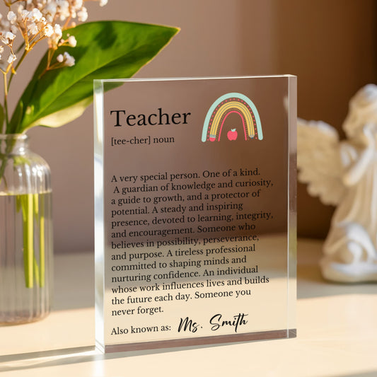 Personalized Teacher Appreciation Plaque