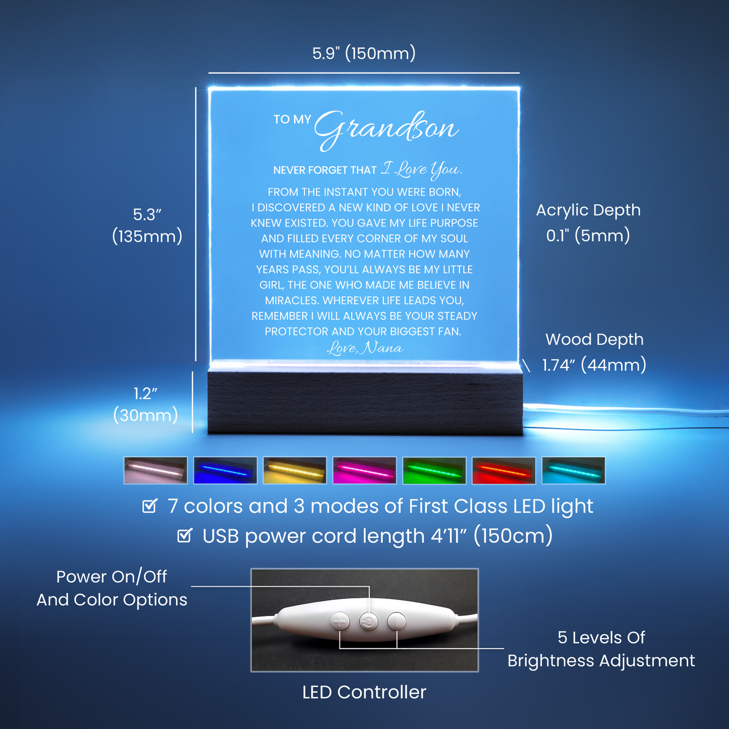 Grandson Acrylic Plaque Gift