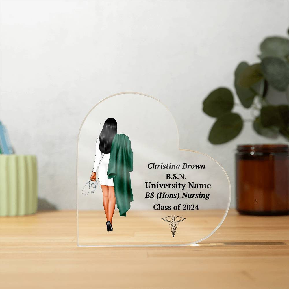 Nursing Graduation Heart Plaque Gift-[Heartfelt Family Gift]