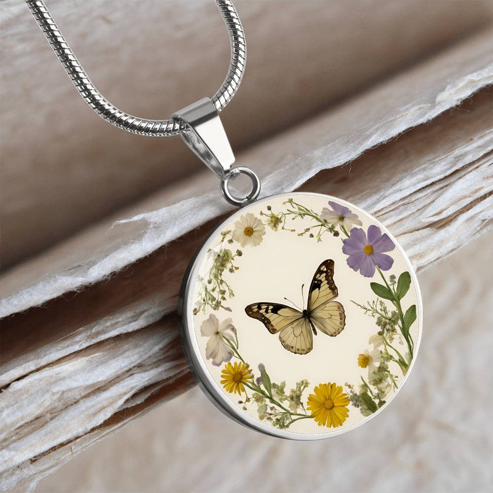 April Birth Month Flower Necklace Daisy and Sweet pea Pendant-[Heartfelt Family Gift]