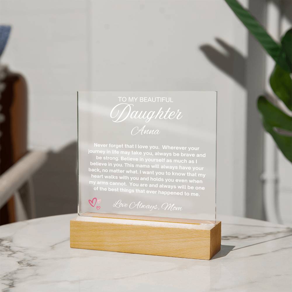 To My Daughter Plaque Gift