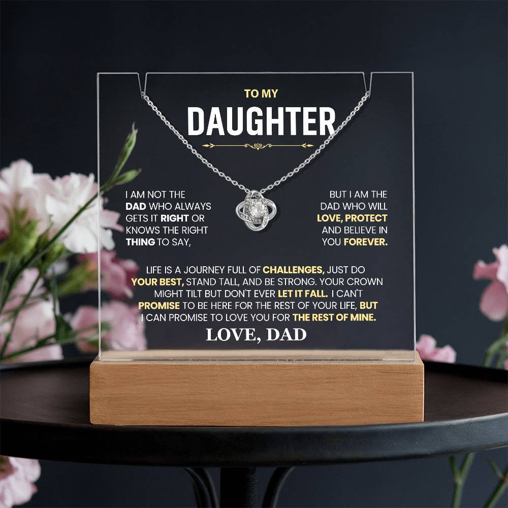 Daughter from Dad Acrylic Jewelry Holder with Necklace-[Heartfelt Family Gift]