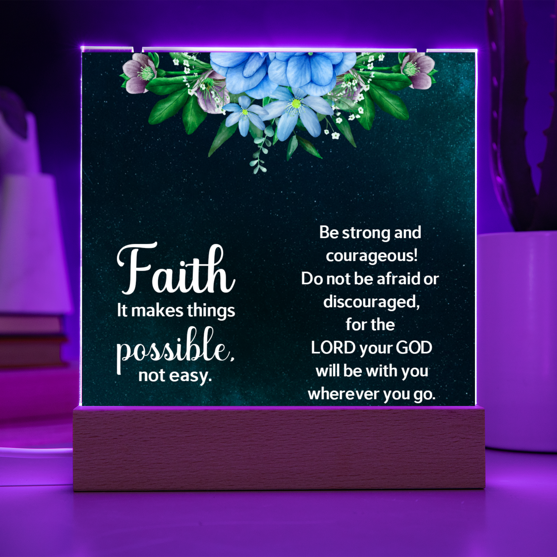 Faith Makes Things PossibleReligious Plaque & Cross Gift Set-[Heartfelt Family Gift]
