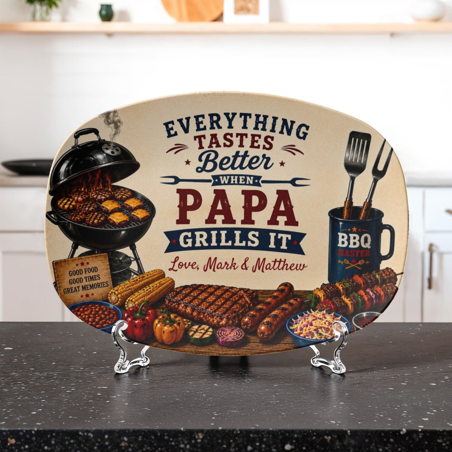 Everything Tastes Better When Dad Grills It BBQ Plate