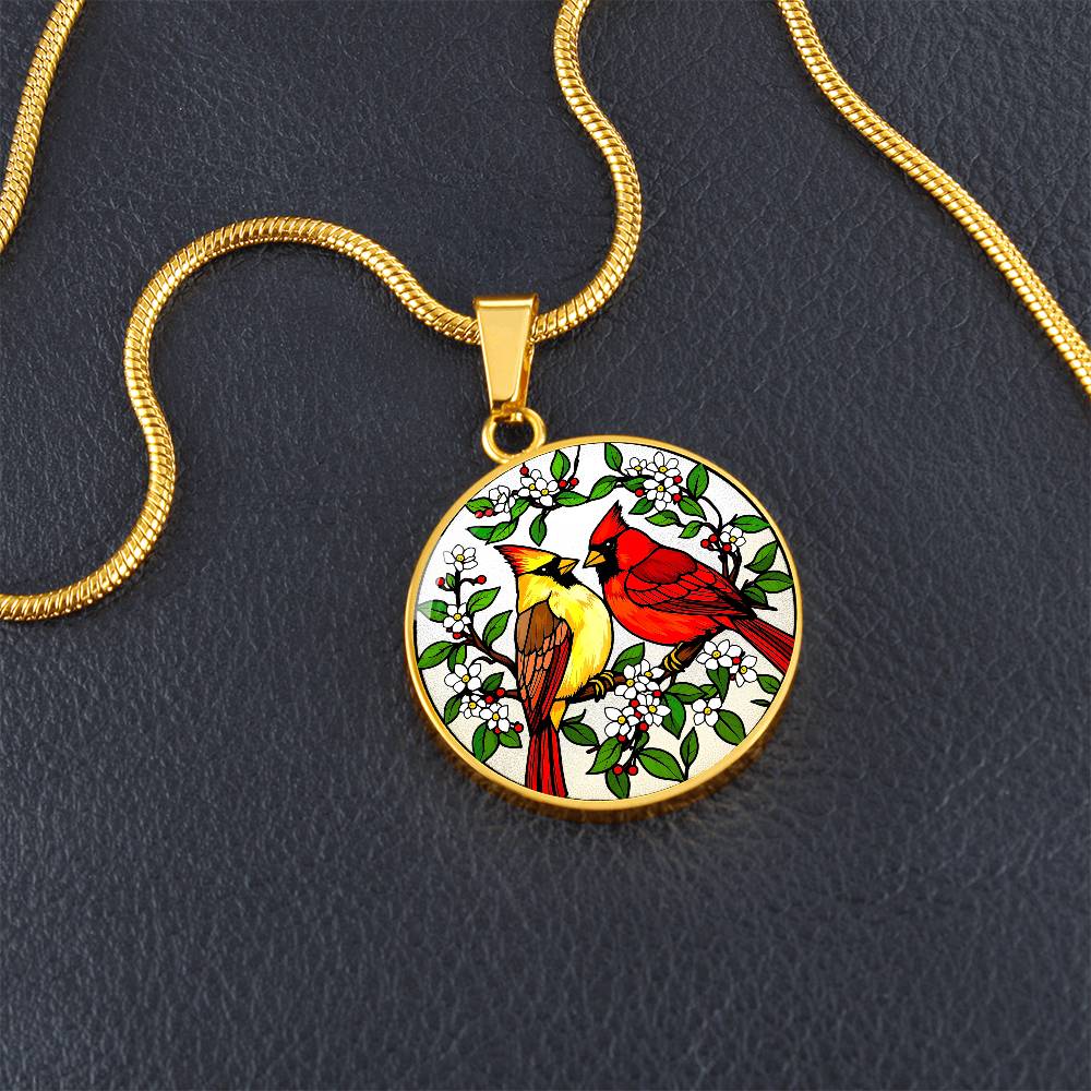 Cardinal Birds Pendant Necklace