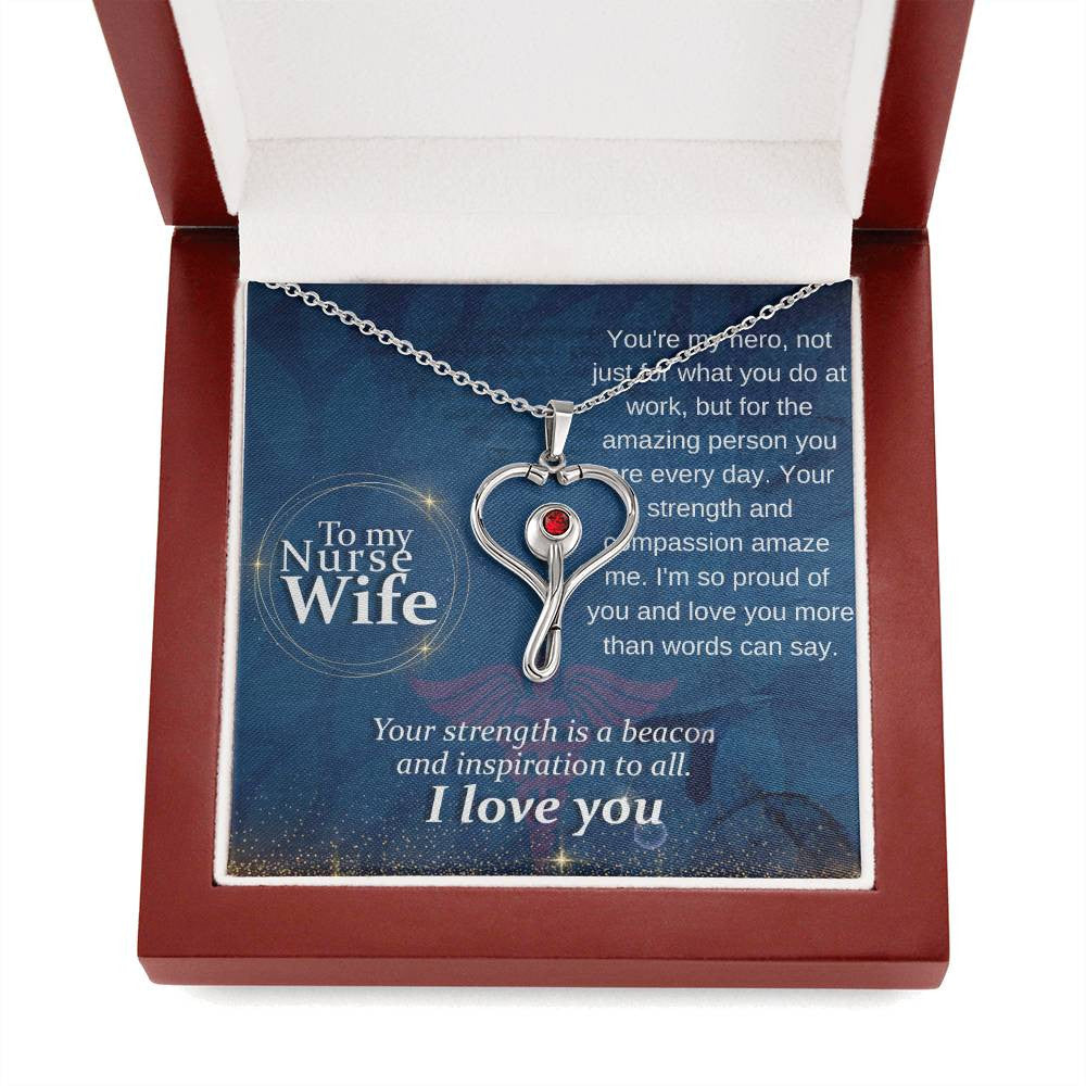 Nurse Wife Stethoscope Necklace - Thoughtful Gift for Her-[Heartfelt Family Gift]