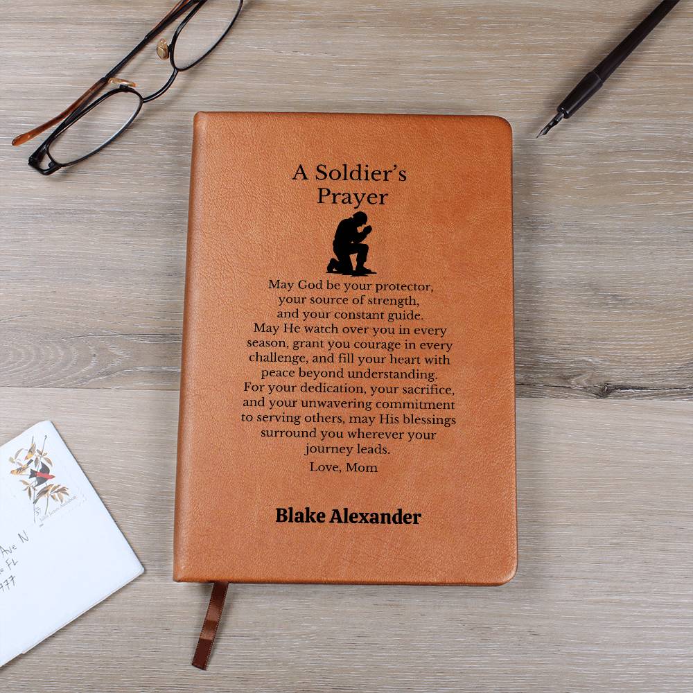 Soldier's Prayer Journal, Personalized Deployment Gift, Military Prayer Notebook