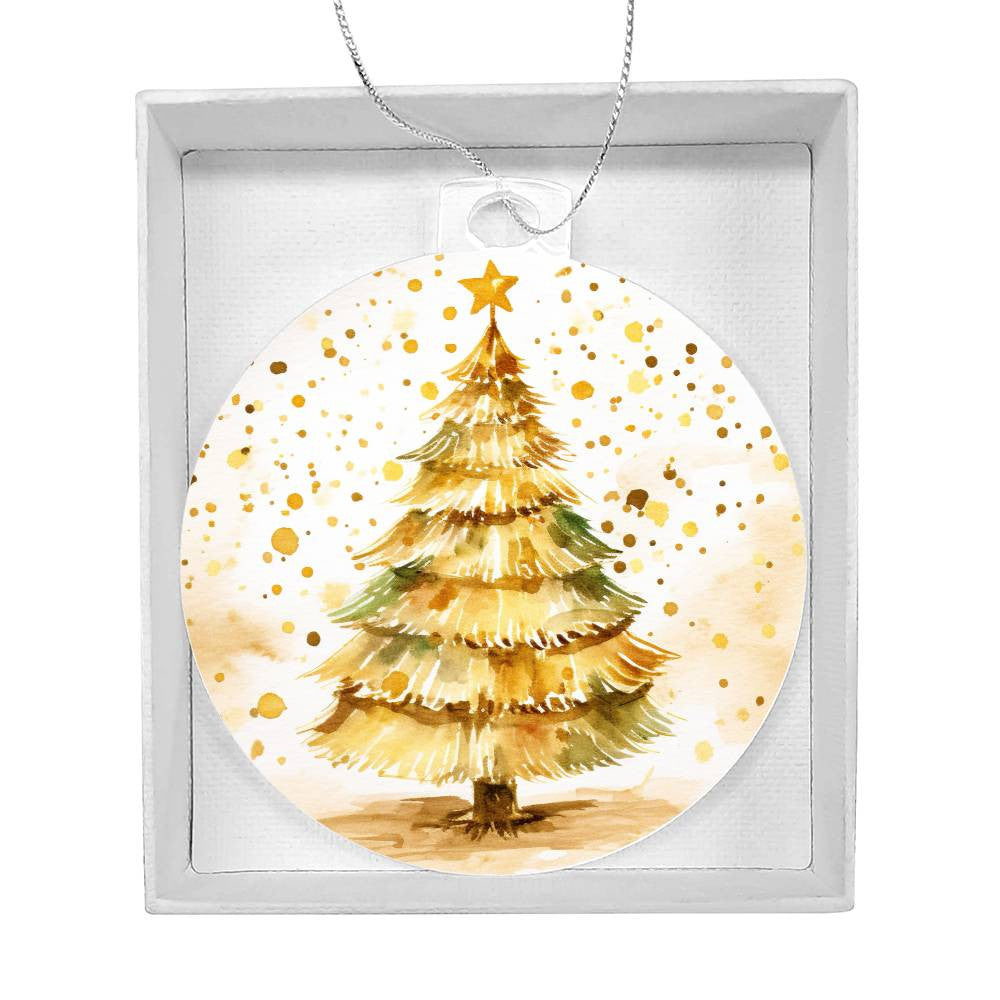 Christmas Tree Gold Acrylic Christmas Ornament-[Heartfelt Family Gift]
