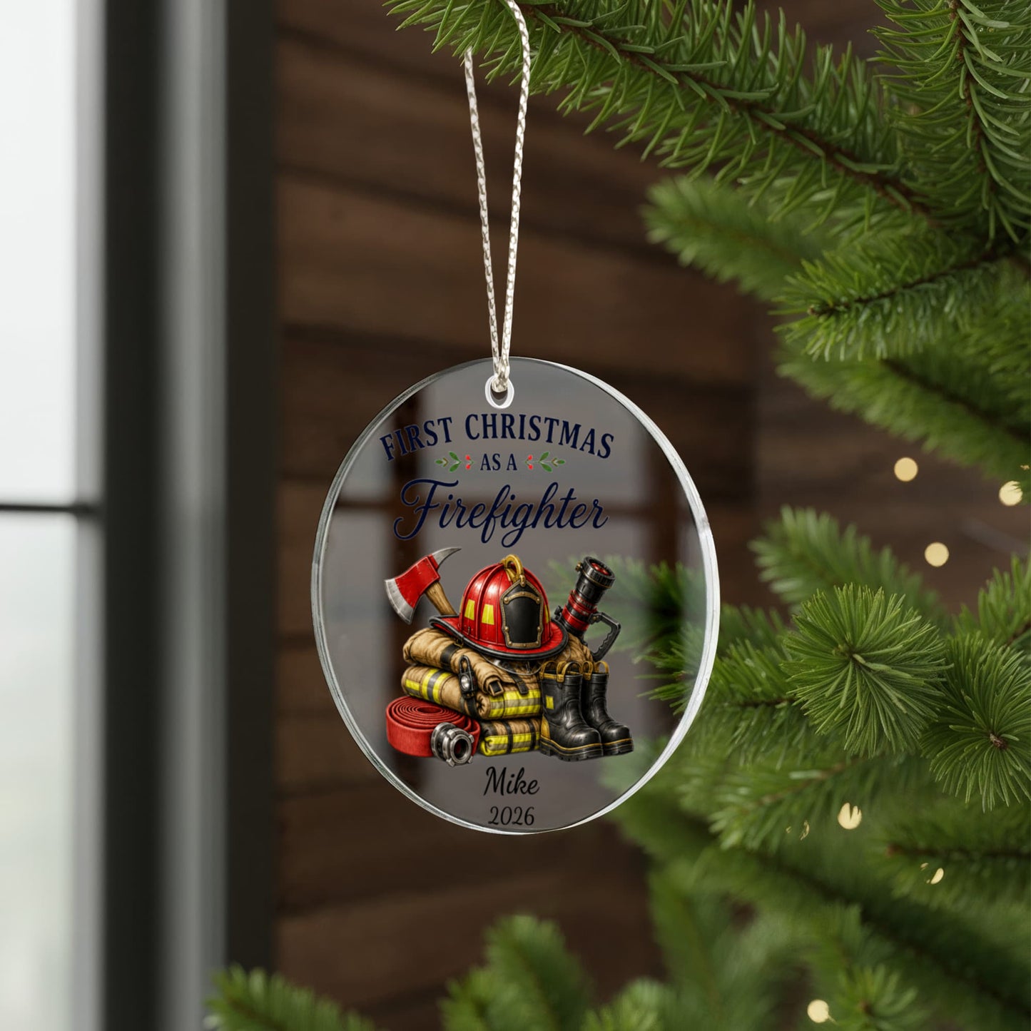 1st Christmas As A Firefighter Ornament