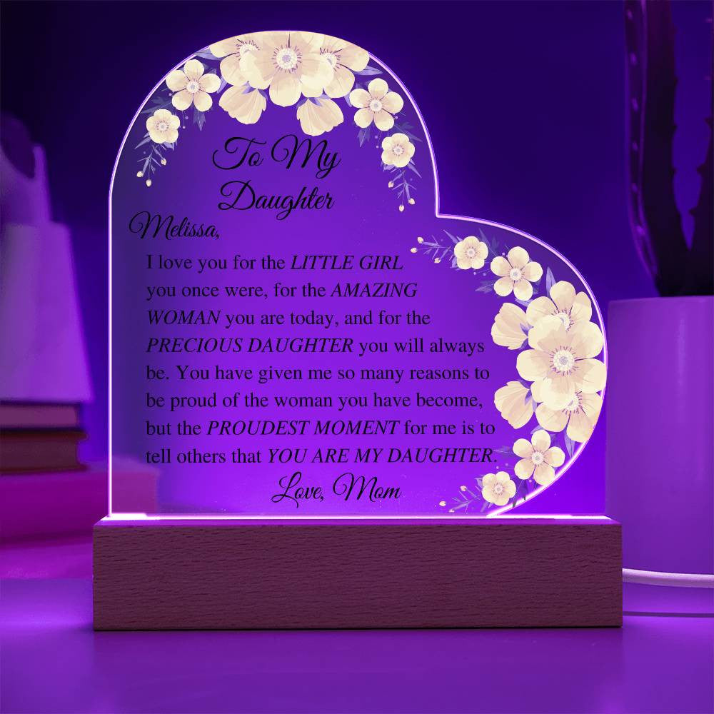 Daughter Acrylic Heart Plaque-[Heartfelt Family Gift]