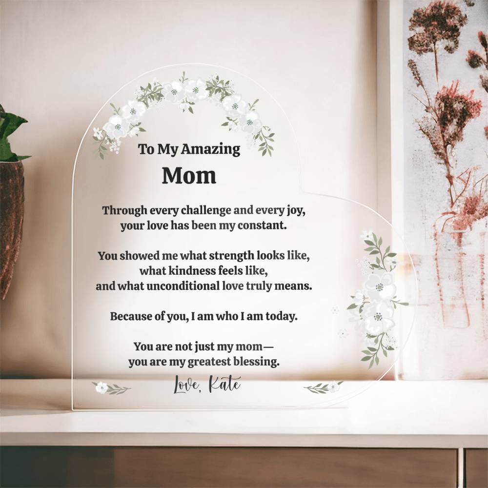 Mom Acrylic Heart Block