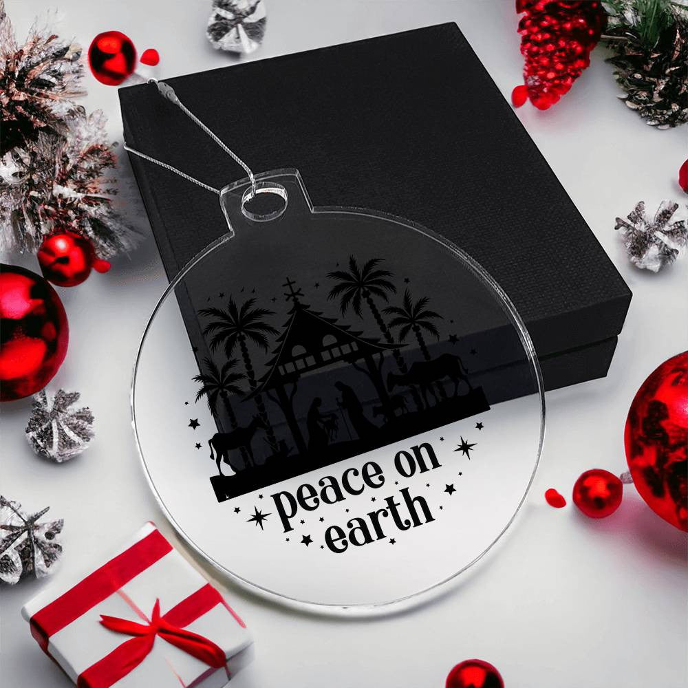 Peace on Earth Acrylic Christmas Ornament-[Heartfelt Family Gift]
