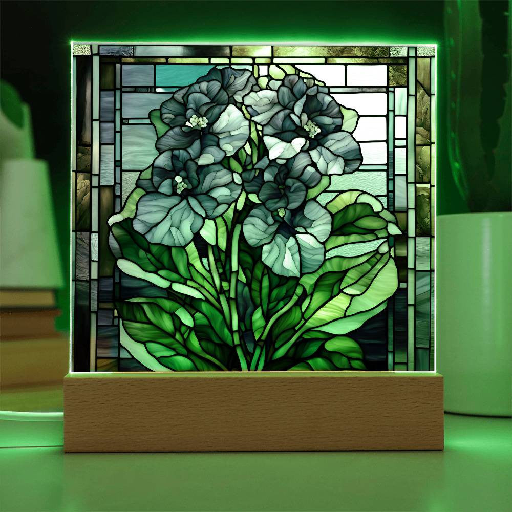 African Violet Lighted Plaque-[Heartfelt Family Gift]