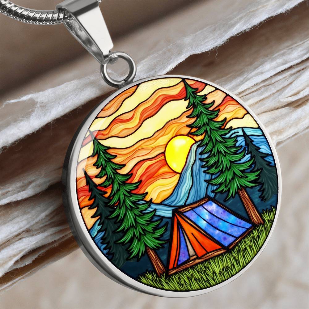 Camping Necklace with Engraving
